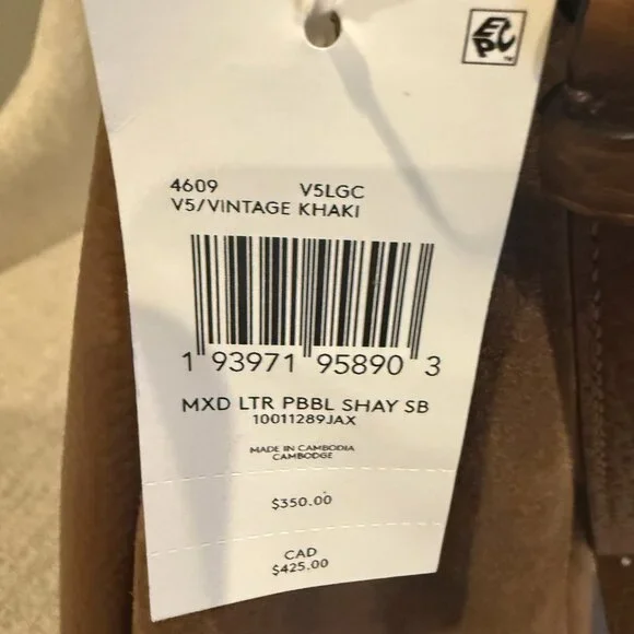 Coach Mixed Pebble Leather Shay Shoulder Bag | Vintage Khaki | NWT - Picture 2 of 12